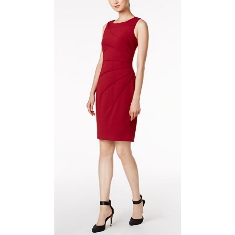 Calvin Klein Cranberry Sleeveless Sheath Dress